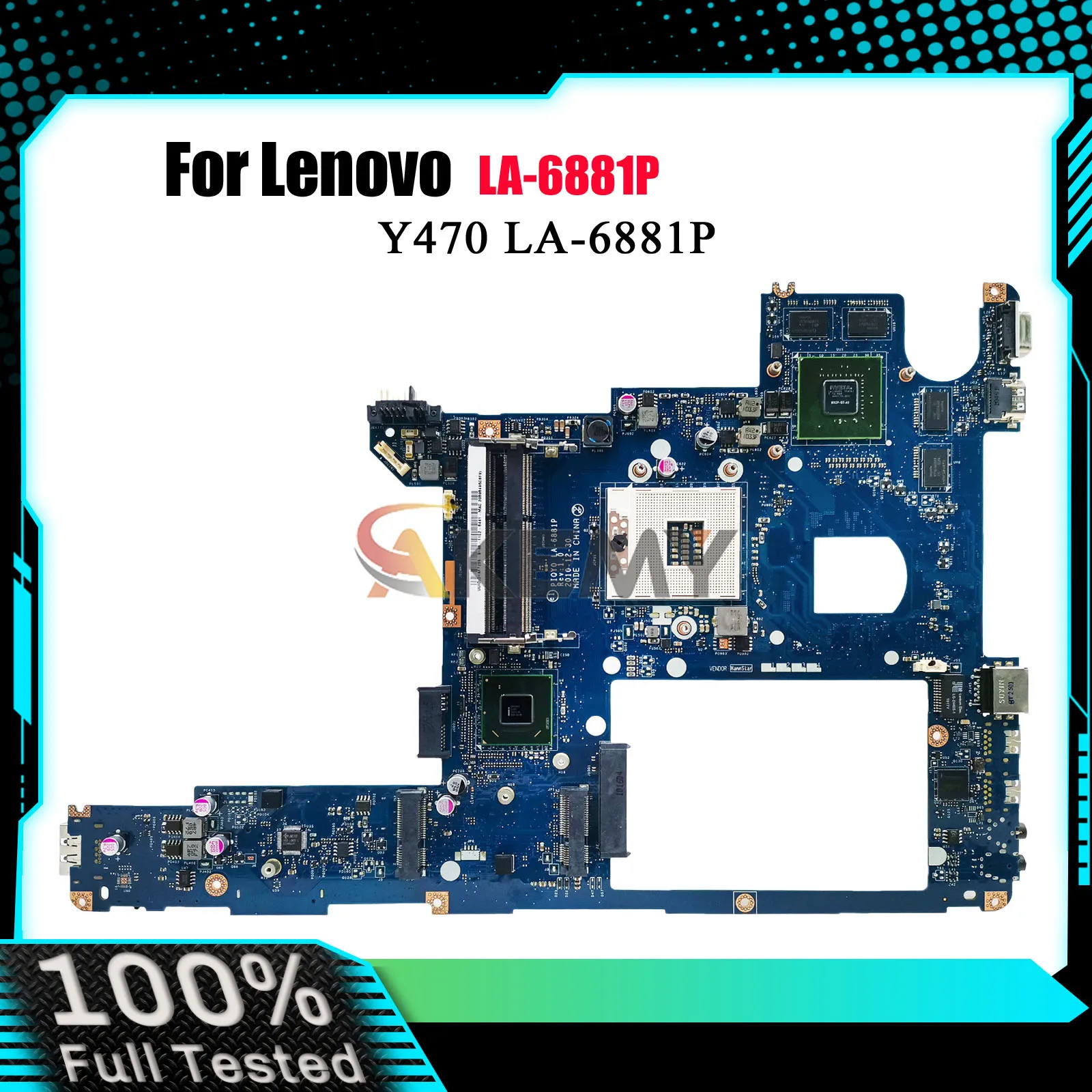 

Материнская плата для ноутбука LA-6881P для Lenovo Y470 с HM65 GT550M 1 ГБ DDR3, 100% полностью протестирована
