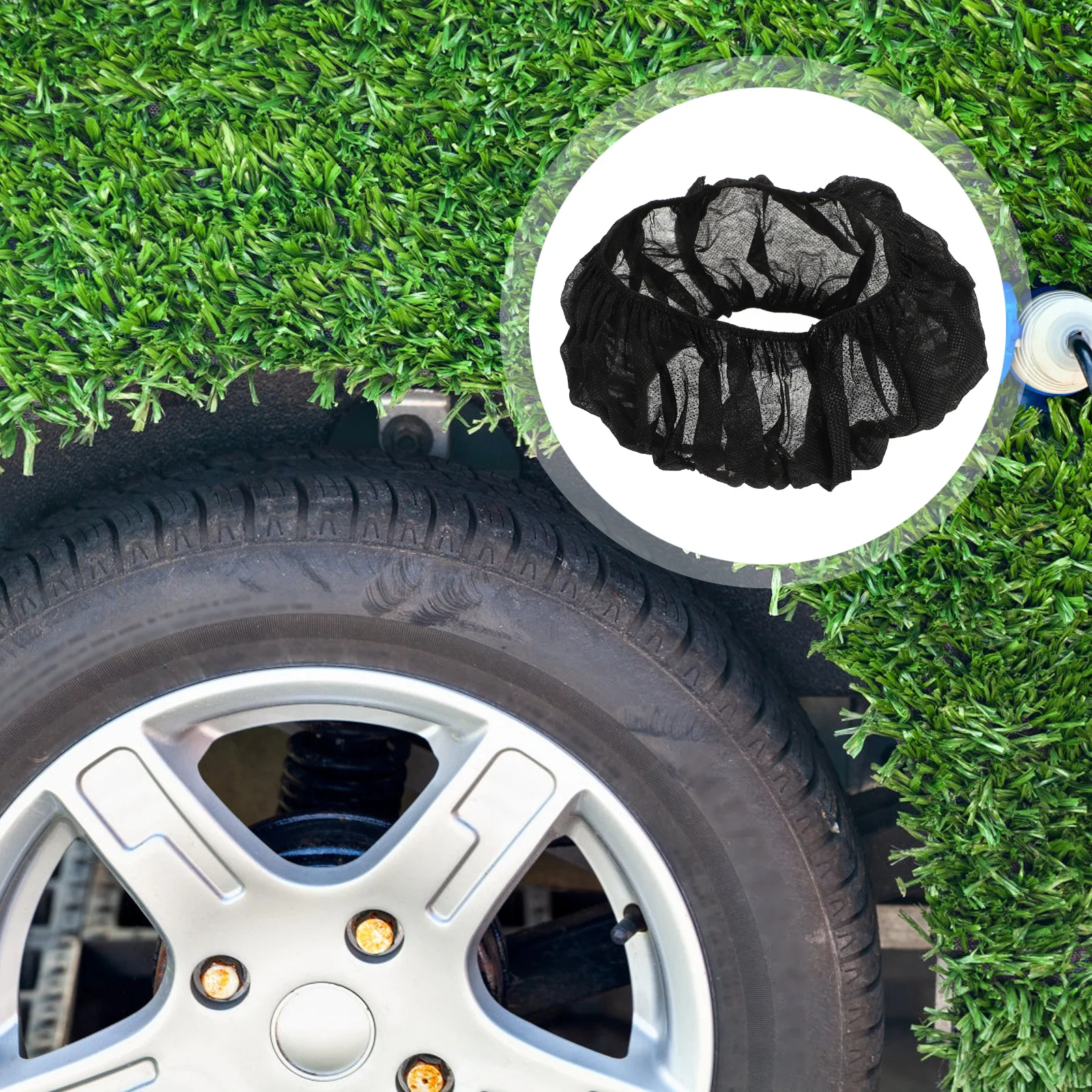 

40pcs Tire Cover for Wheelchair Non Woven Fabric Dust Protection Sleeve Electric Bike Tire Cover Portable Wheel Sleeve