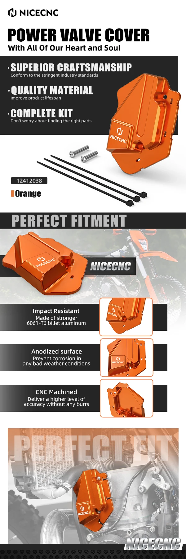 (EU-Lager) Für KTM EXC 300 250 XCW XC SX 125 250 300 Für Husqvarna TE 300 TE 250 TPS Drosselklappenschutz Linke Leistungsventilabdeckung – Detail 8