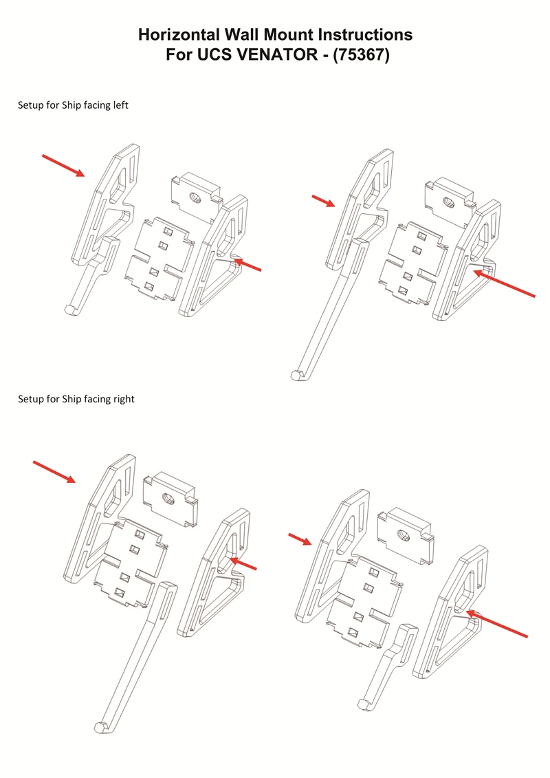 DIY Wall Mount Bracket For Lego Republican Assault Crossesr 75367 Building block Wall Display Bracket