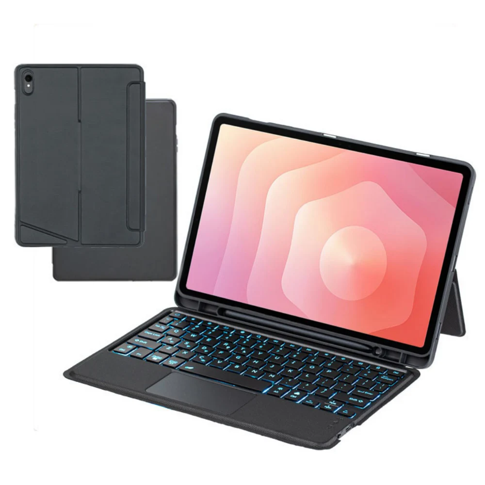 

Клавиатура с подсветкой и чехлом для сенсорной панели для Samsung Galaxy Tab S11, 11 дюймов, 2025 SM-X730 SM-X736B, Bluetooth-клавиатура с держателем для ручек