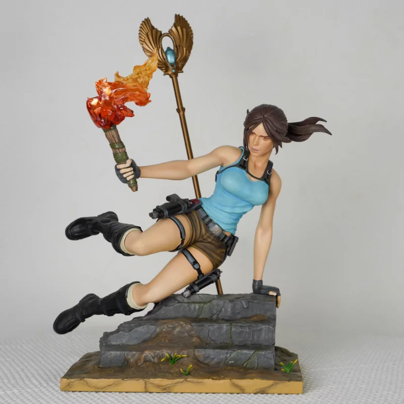 Genuine Gaming Heads Tomb Raider Toys Laura Lara Temple Handmade Statue Action Figures Garage Kit Game Toy Gifts for Childrens