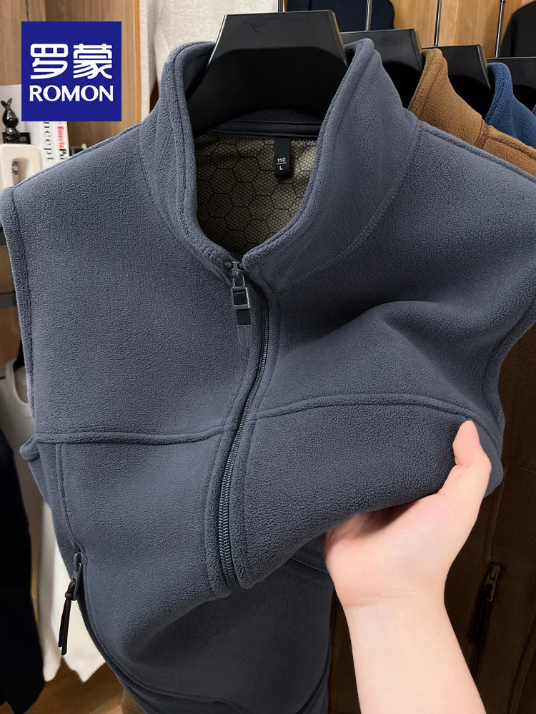 

Мужская утепленная базовая жилетка на молнии с воротником-стойкой, теплая внутренняя одежда, модная повседневная городская одежда для бизнеса и отдыха