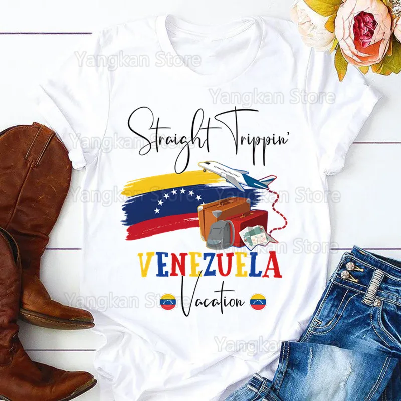 

Venezuela Tops T Shirt Women Tshirt New Tshirt Graphic Tee Cute Women T-shirt Female Tee Shirt 90s Girls Tee Tshirt