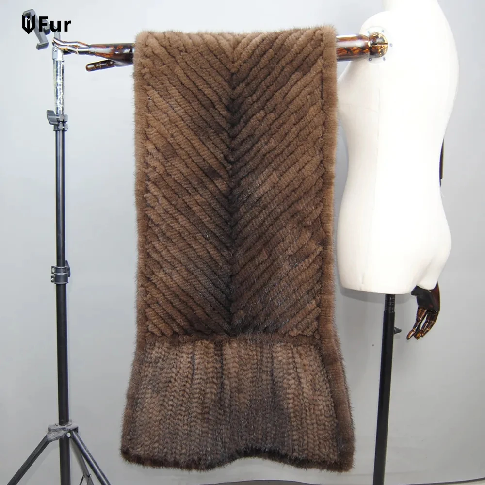 New Luxury Lady Authentic Mink Fur Shawl Scarf Winter 100% Natural Mink Fur Real Scarf Shawl Fashion Genuine Mink Fur Ponchos