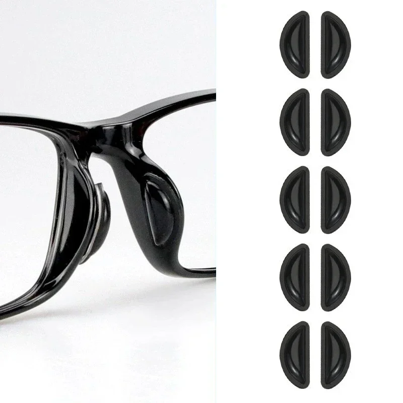 滑り止めシリコンスクラブパッド,5ペア/10個,眼鏡パッド,柔らかい滑り止めステッカー