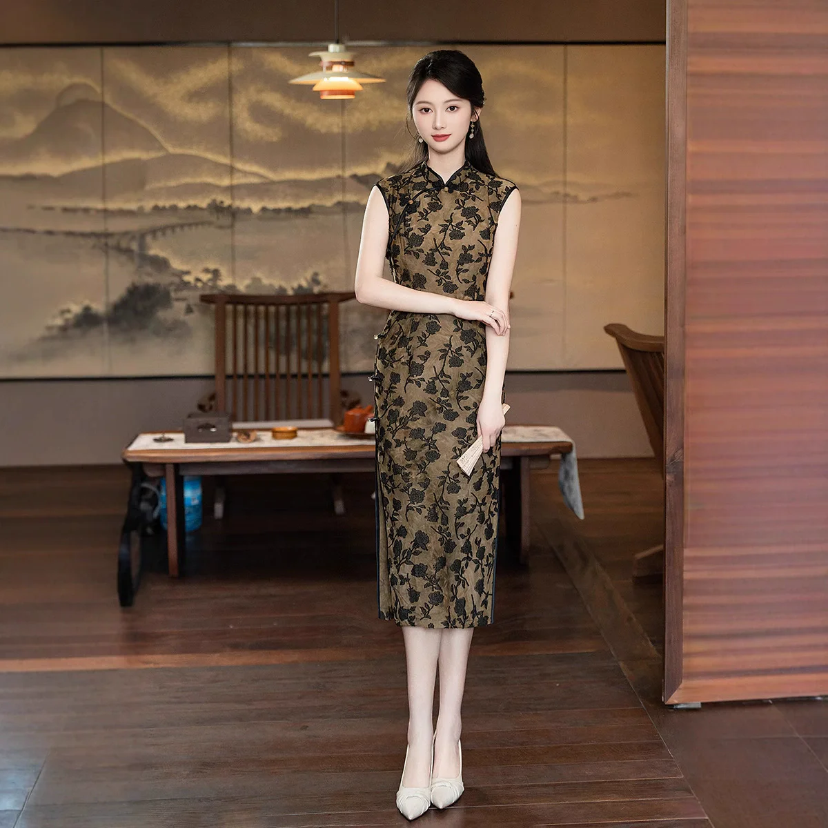 

Vintage Sleeveless Cheongsam 2025 Summer Improvement New Chinese Daily Style Cheongsam Dress Qipao Women