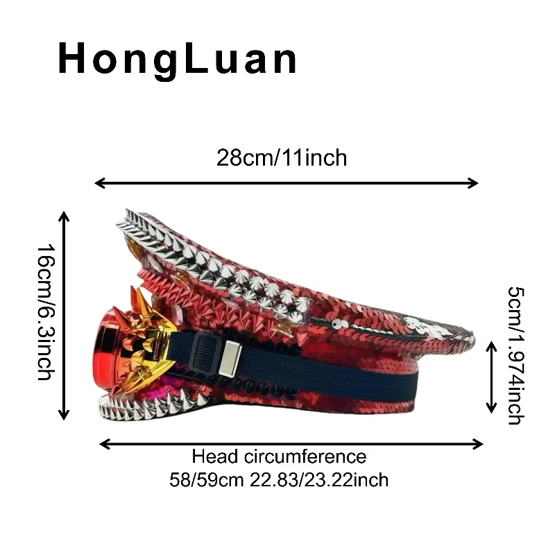 레드 스팀펑크 캡틴 모자 라인스톤 장식 고글 포함 버닝맨 페스티벌 여성용, 군사 액세서리 및 남성용 모자