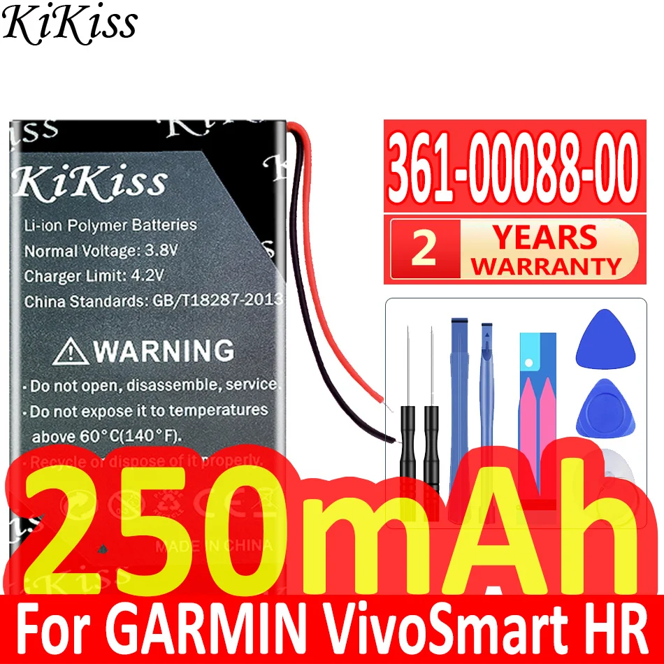 250mAh Durable Reliable Replacement For Garmin Vivosmart HR HR+ Approach X40 361-00088-00 Watch Battery