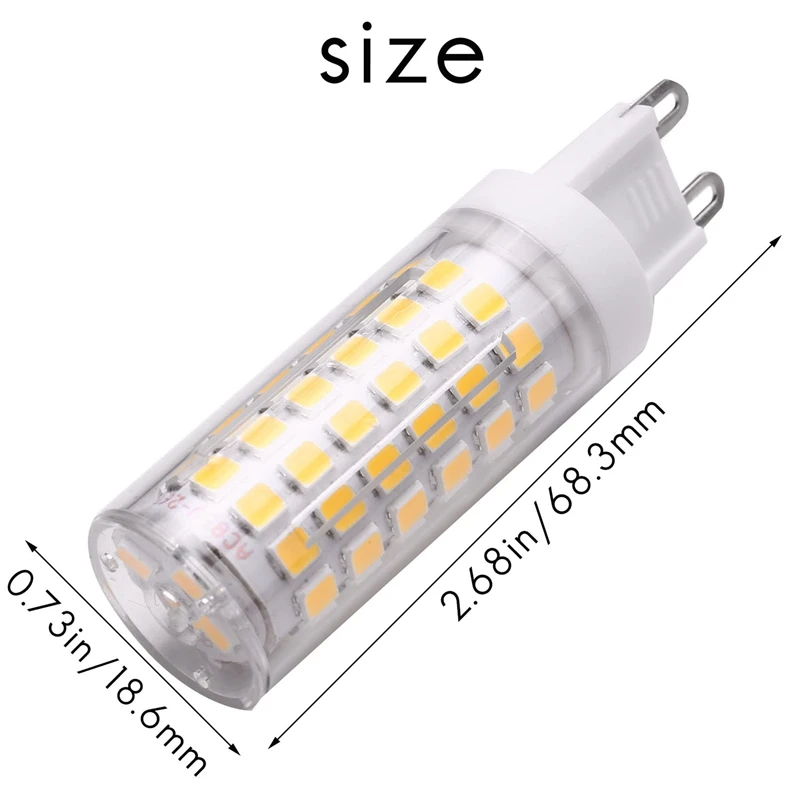 Y17A 10W G9 100 LED Light Bulbs LED Corn Light Bulbs , No Flicker, Wide  Angle, 2PCS