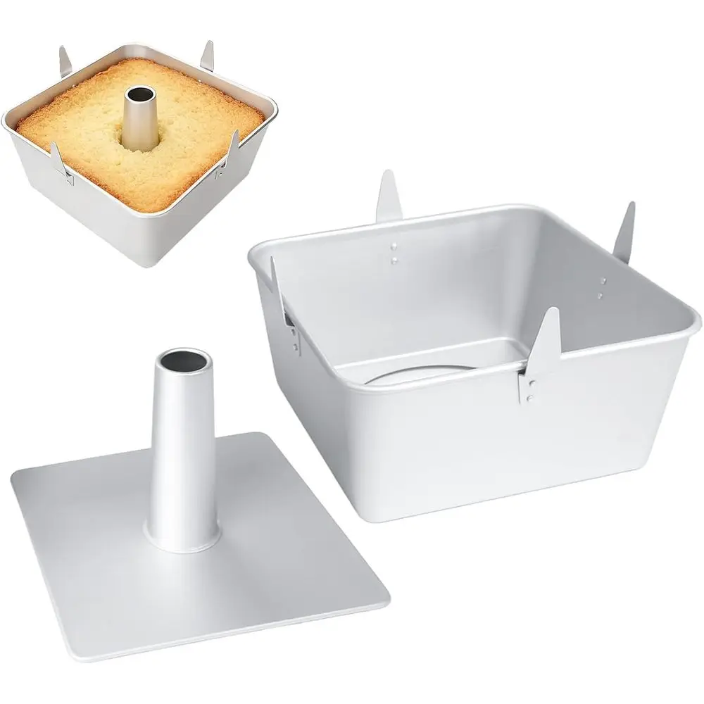 

18 Cup Angel ood Cake Pan, 10-inch Anodized Square Tube Cake Pan with Cooling eet & Nonstick Coating Perect or Angel, Chion & Po