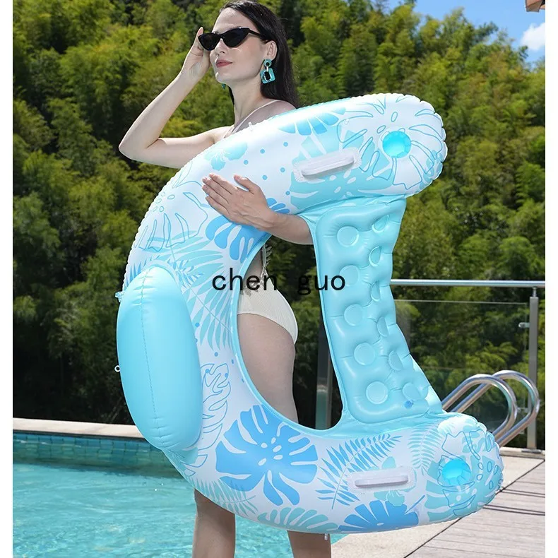 Pool Party Resort U-Shaped Lounge with Awning Water Floating Inflatable Sofa Hammock Floating Bed Awning with Awning