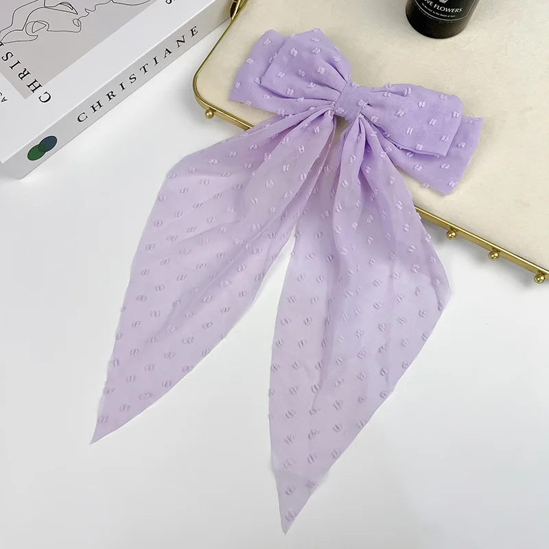 1 Pcs Super Fairy Chiffon Bow Headdress Large Hair Clip Back of Head Spring Clip Flutter Jewelry