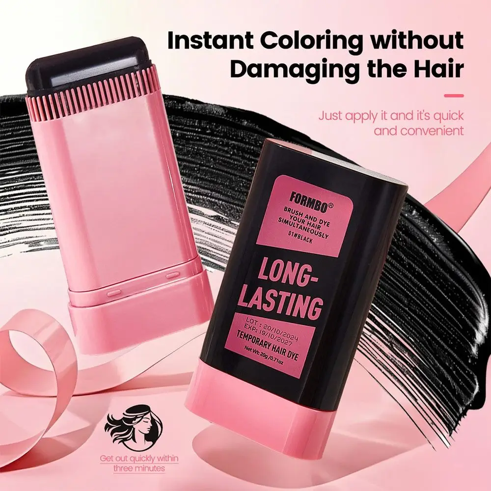 

New Waterproof Comb Hair Dye Sweat-proof Black Color 2 in 1 Instant Dye Easy to Use Hair Dye Comb Stick for Grey Hair Coverage