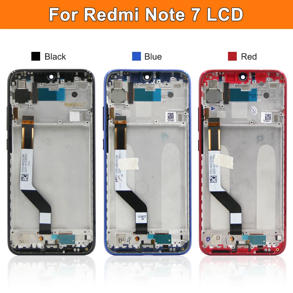 Oryginalny 6.3 "dla Xiaomi Redmi Note 7 wyświetlacz LCD + rama dotykowy Digitizer zgromadzenie dla Redmi Note7 Pro ekran M1901F7G M1901F7H