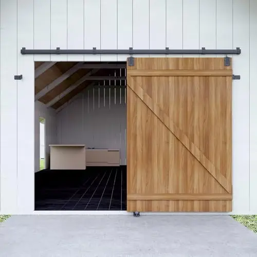 

Комплект фурнитуры для раздвижных дверей типа «артикурованные» (8 футов, усиленный, для улицы) - выдерживает до 450 фунтов, черный, подходит для дверей шириной 48 дюймов