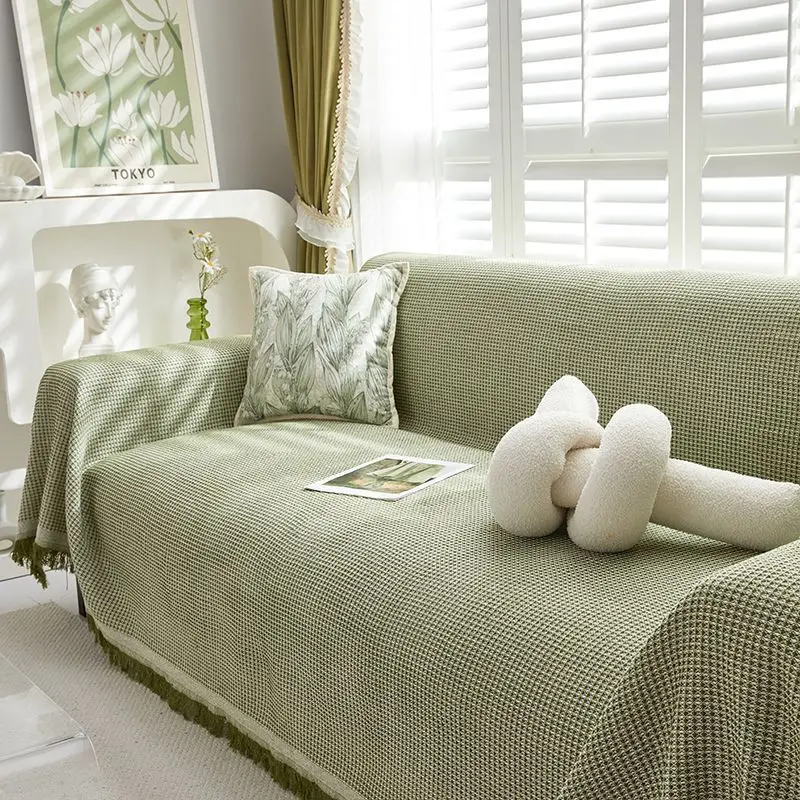 

Sofa Towel Full Cover Cotton Linen Anti Slip All Season Universal Sofa Cover Towel
