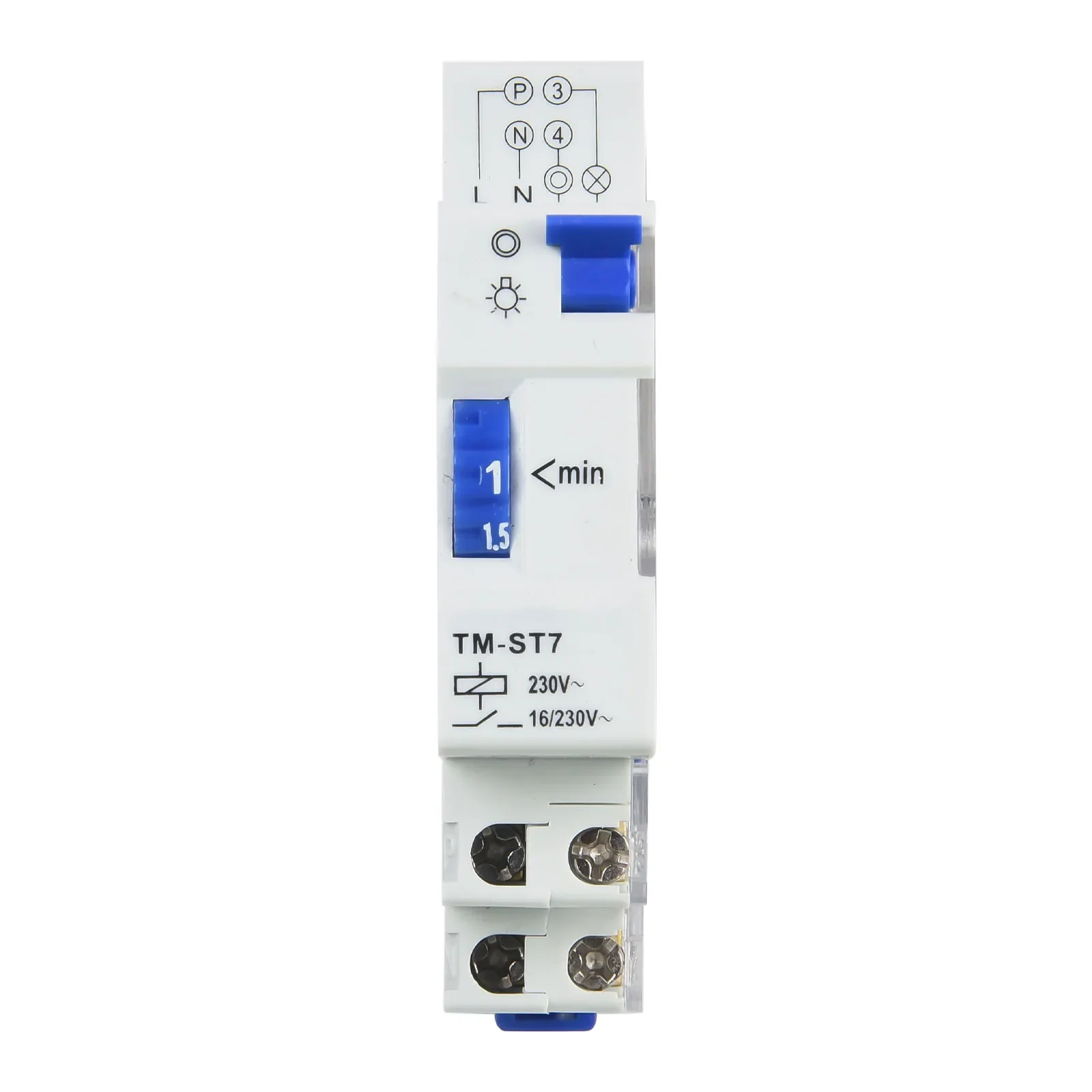 TM-ST7 Timer Switch 220V 7 Minutes Precision Mechanical Timer 18mm Din Rail Staircase Timer Switch Toggle Switch For Sign Lights