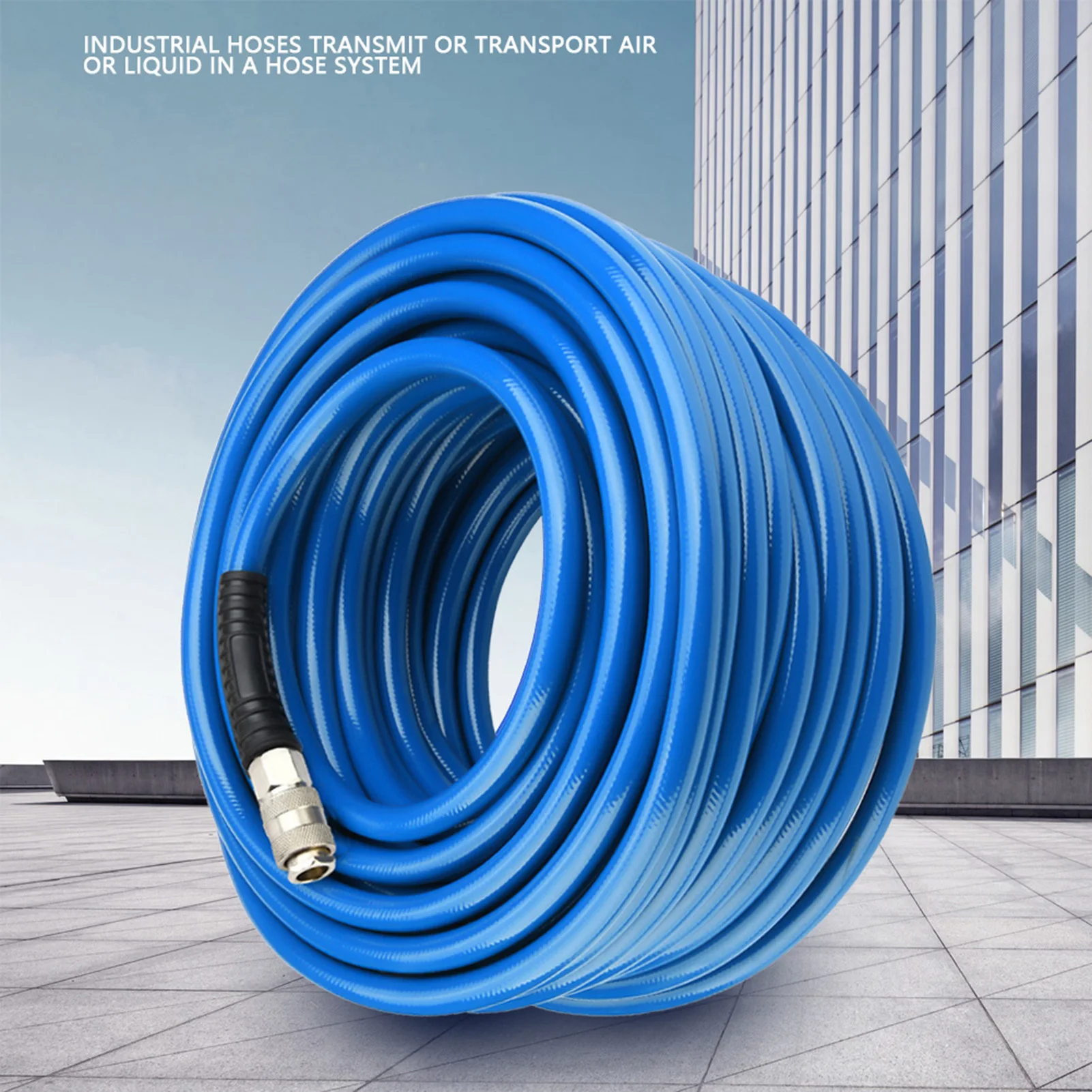 

30M Blue Flexible Pneumatic PVC Hose with Quick Connector for Air Compressor Pneumatic PVC Hose Air Line Hose Pneumatic Air Hose