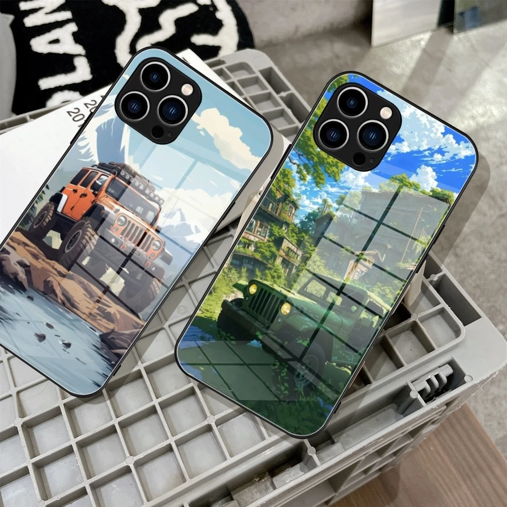 

Чехол для телефона из закаленного стекла для бездорожья для iPhone 17 16 15 Pro Max 14 13 Pro 12 11 plus, чехол для телефона Samsung S24 23 25