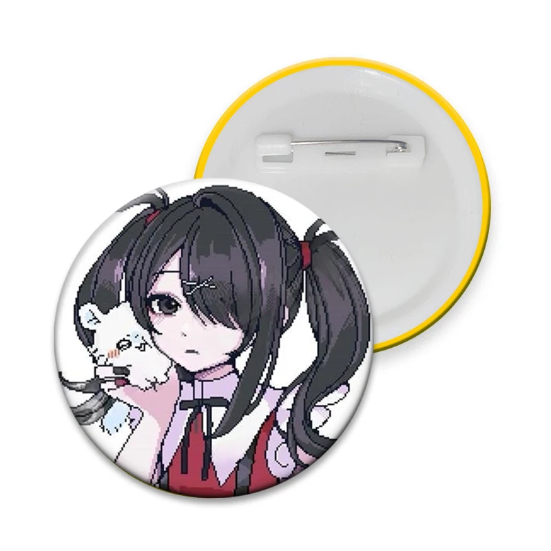 58mm Needy Girl Overdose Cute Cartoon Button Pins Pixelation KAngel Ame-Chan Gothic Lolita Brooch Badge Bag Clothes Decor Gifts