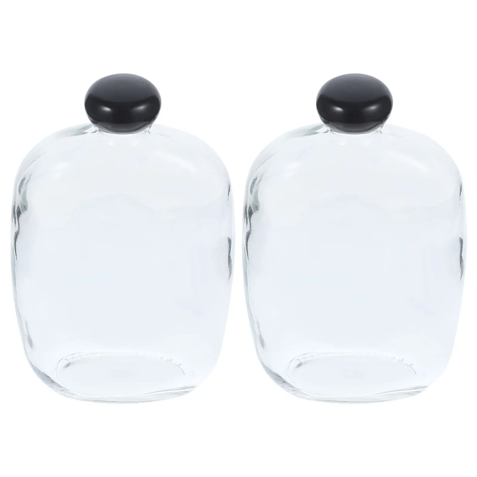 2Pcs Clear Glass Floating Bottle with Lid for Wishing Sand Art DIY Decor Aromatherapy Storage Photo Prop Multi-Function Wishing