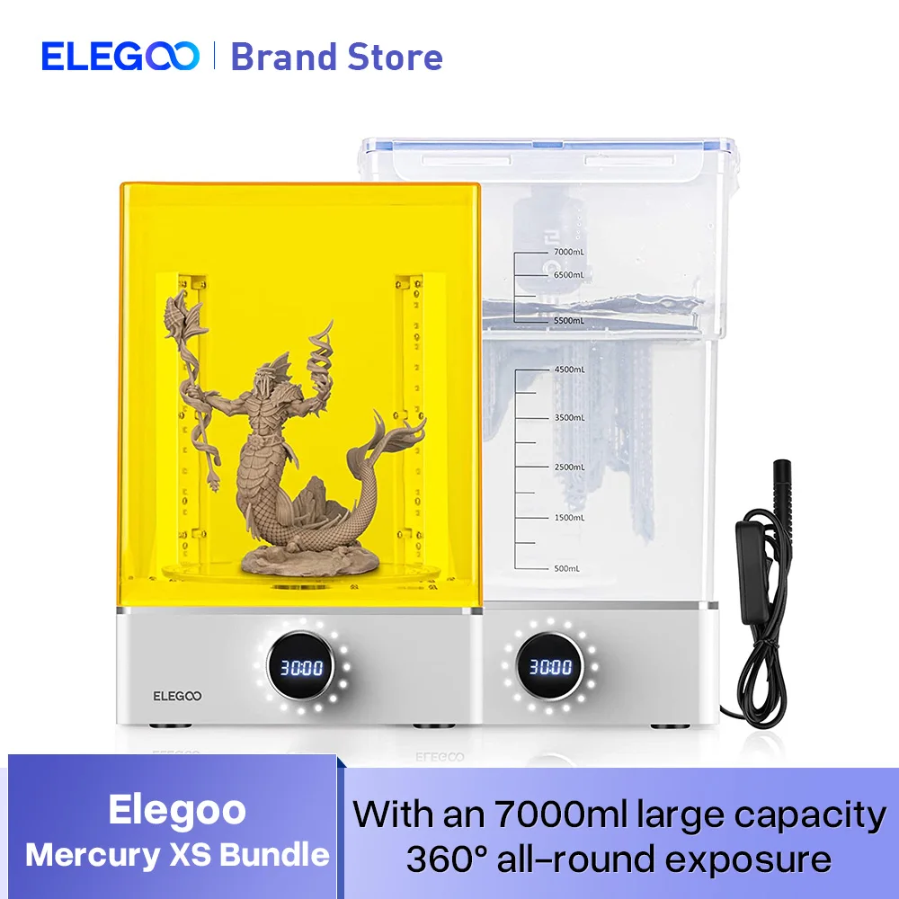 ELEGOO Mercury XS Bundle Wash and Cure Machine with Separate for Large Resin 3D Printer,Compatible with SATURN 3 ULTRA