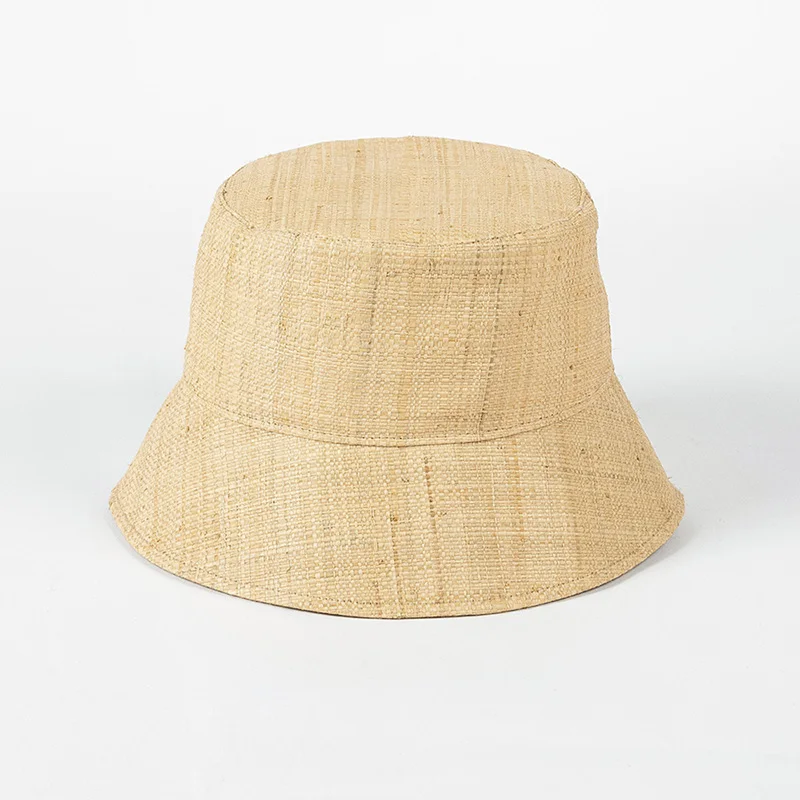 New Spring Summer Fashion Casual Fisherman Bucket Hats For Women Wide Brim Straw Hat Imported Raffia High Quality Sunshade Hat