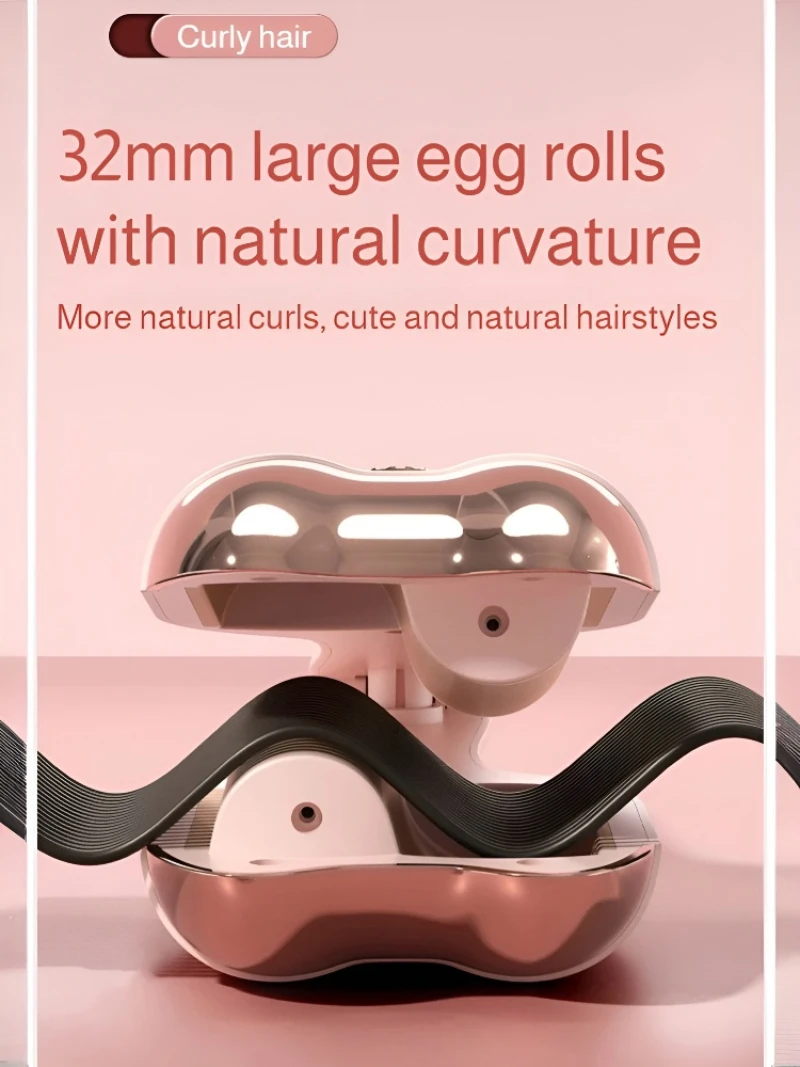 【US Plug】Women's 32mm Large Roll Egg Roll Curling Iron Intelligent Power Outage 3-Speed Temperature Adjustable Curling Iron
