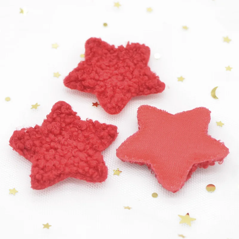 10Pcs Puffy Soft Teddy Plush Padded Patches Star Appliques for DIY Clothes, Crafts, Hat, Bag, Woolen Gloves, Socks Ornament