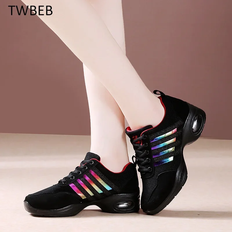 Sneakers Dance Shoes for Women ing Woven Mesh Comfortable Modern Jazz Dancing Shoes Girls Ladies Outdoor Sports Shoes