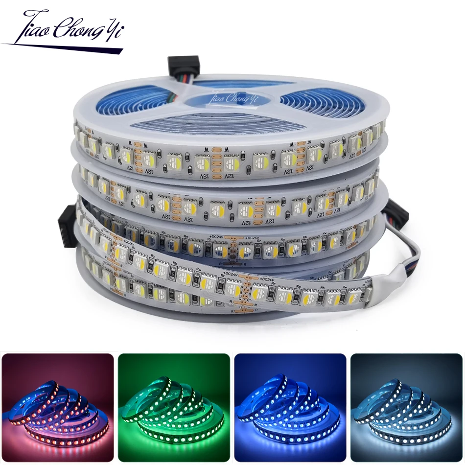 

5050 4 in 1 RGBW RGBWW LED strip DC12V 108LEDs/m DC24V 120LEDs/m Flexible LED Tape IP30 non-waterproof