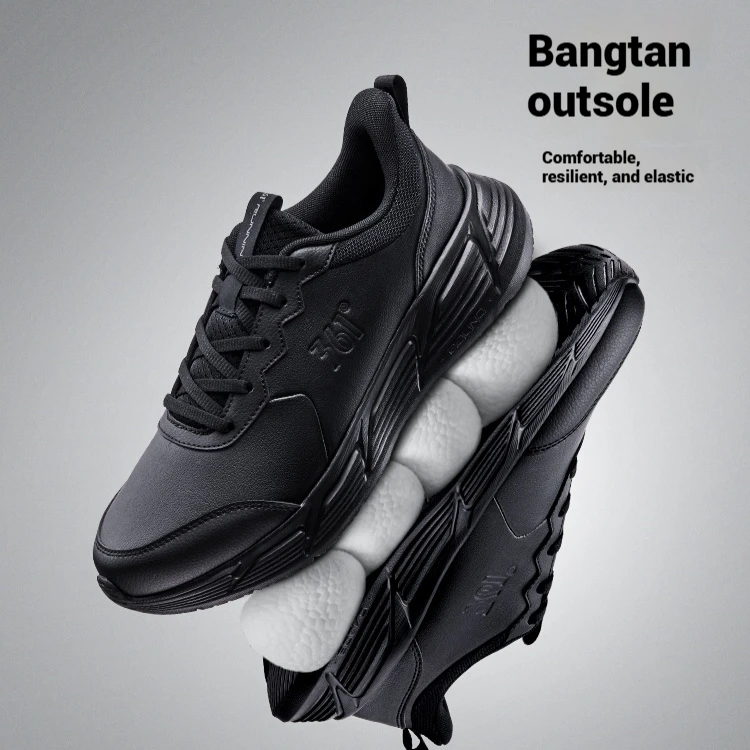361 Degrees Men Running Shoes Waterproof Leather Comfortable Cushioning Lightweight Breathable Training Male Sneakers 672532241 view 2