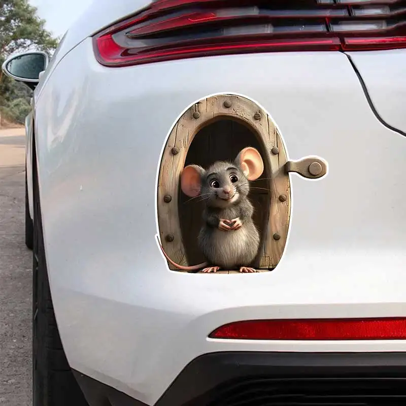 Tree Hole Mouse Car Sticker Vinyl Decal Waterproof Rear Window Motorcycle Camper Bumper Truck Laptop Decoration SH1615