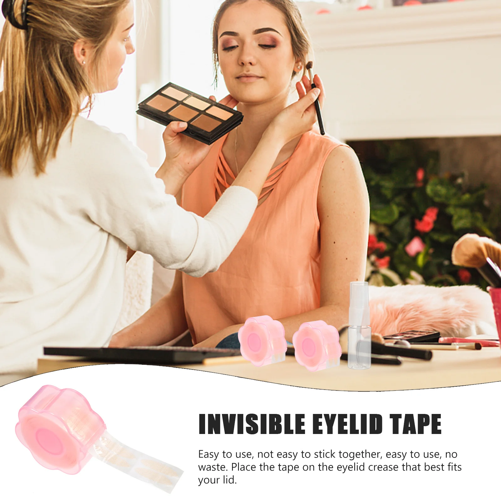 1 セットダブルテープ目に見えないまぶたストリップ自己粘着アイリフトストリップフード付き目メイクツール防水まぶたステッカー
