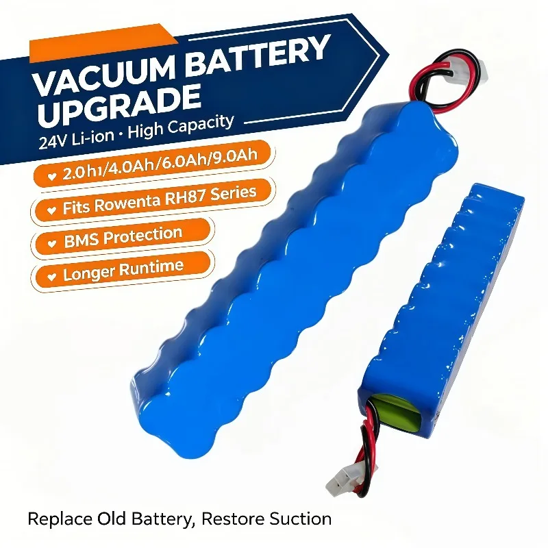 SC 24V Rechargeable Battery Pack 2000‑9000mAh Replacement Battery for RH8771WS RH8770 RH8779 RH877901 RH87501 Vacuum Cleaner