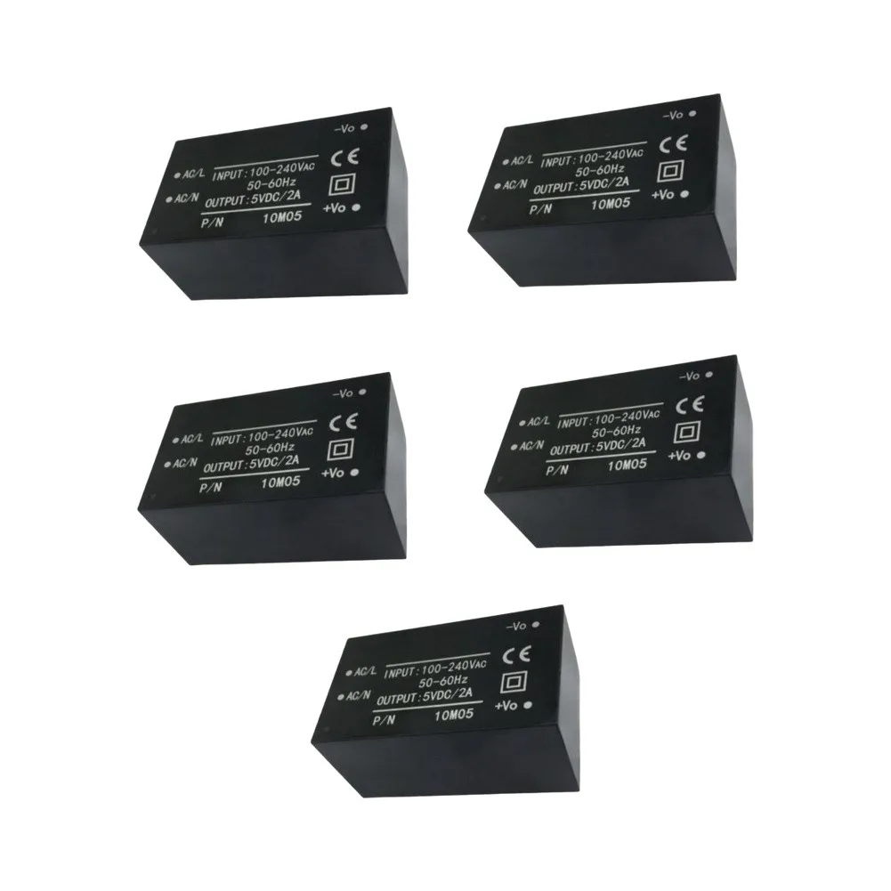 10M05 5V 2A Regulated Switching Power Supply 10W Input 100-240VAC for Electronic Test Benches Lab Equipment and Prototyping