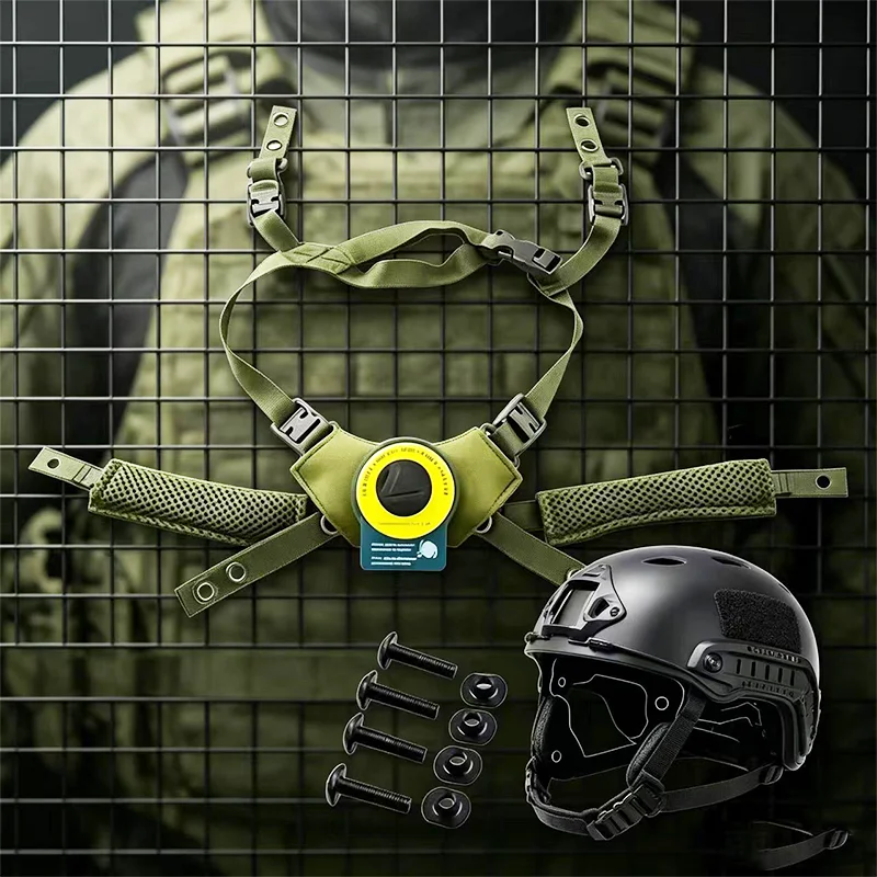 Wendy Tactical Helmet Accessory Spongy Pad with Adjustable Lanyard Suspension System Chin Strap for Enhanced Comfort And Support