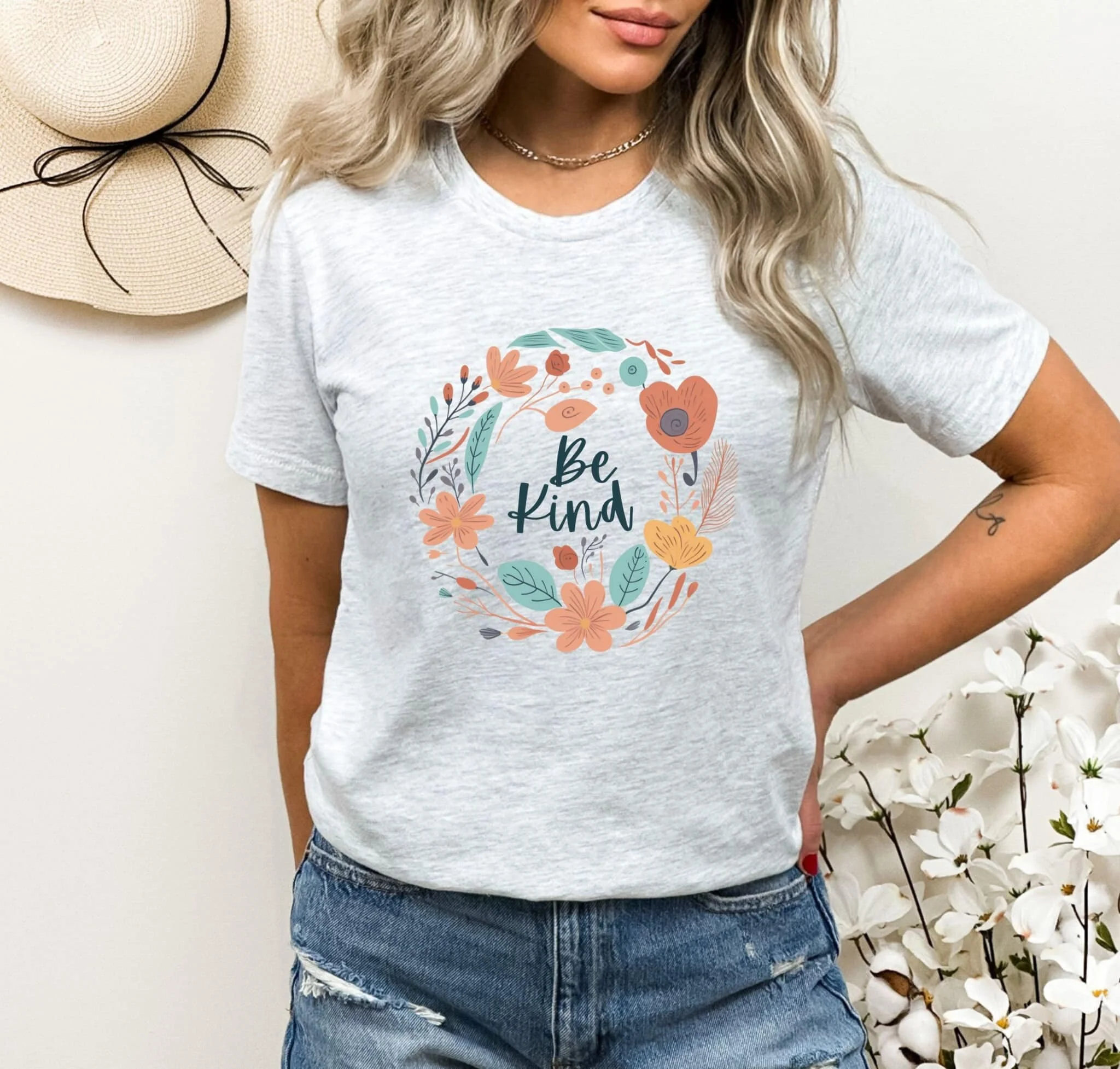 Be Kind T Shirt Compassion Kindness And Positivity Floral Positive Vibes Inpirational To Choose