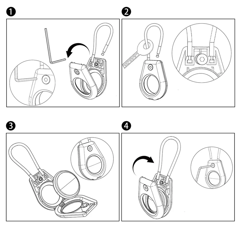 For Apple Airtag Keychain Holder With Wire Cable Keychain Key Key Chain Luggage Tag For Keys