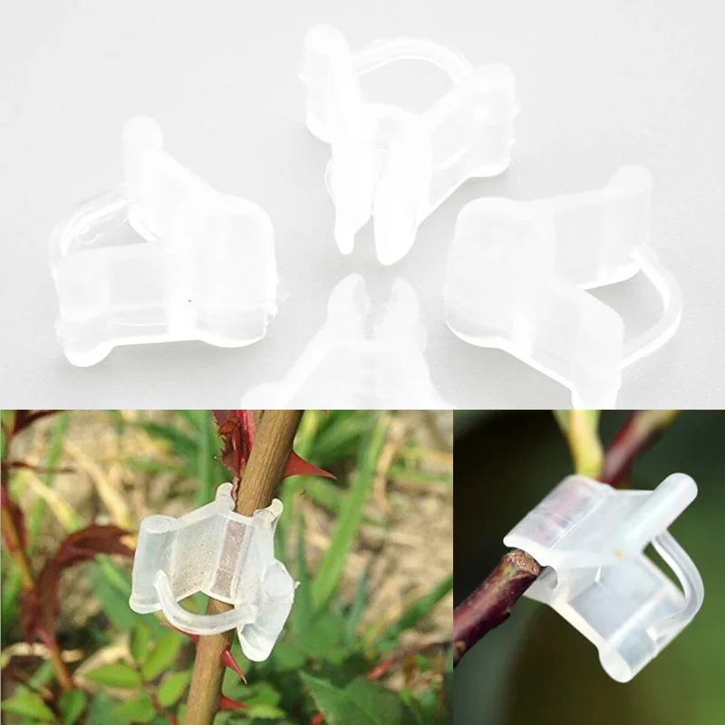 50pcs/bag Plastic Garden Grafting Clips Transparent Vegetable Flower Plants Grafting Gardening Ornaments Tools Vine Plant  R23