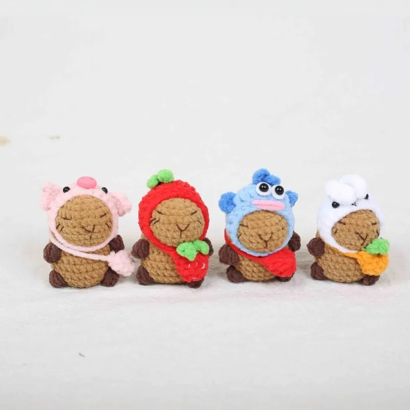 لطيف كابيبارا سلسلة الكروشيه سلاسل المفاتيح محبوك كابيبارا الصغيرة دمية Keyrings صناعة يدوية الكروشيه الكرتون الحيوان المفاتيح بالجملة