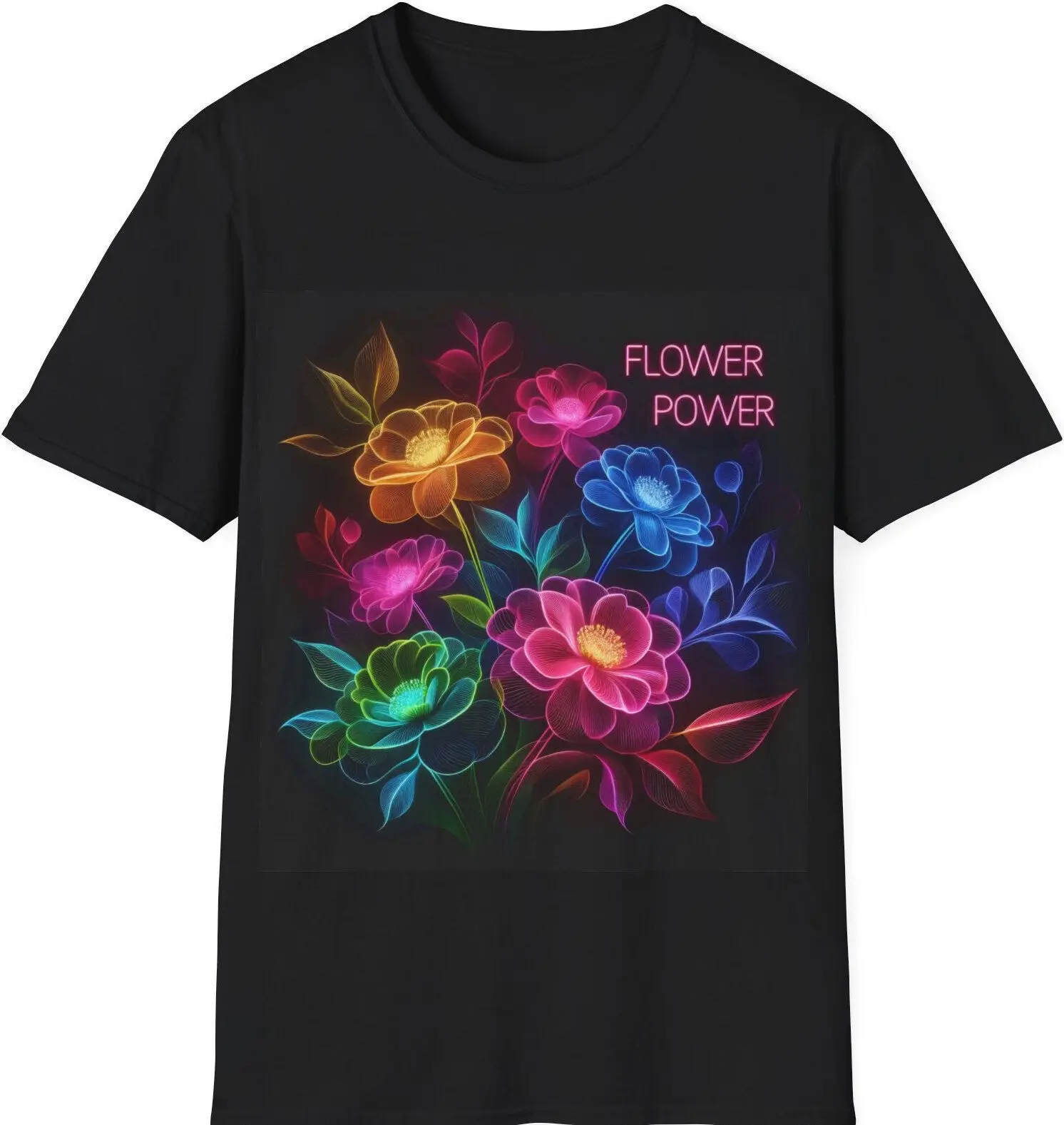 

Neon Flowers T-shirt, Funny Trendy Streetwear Shirt, Gift For Friend, Family