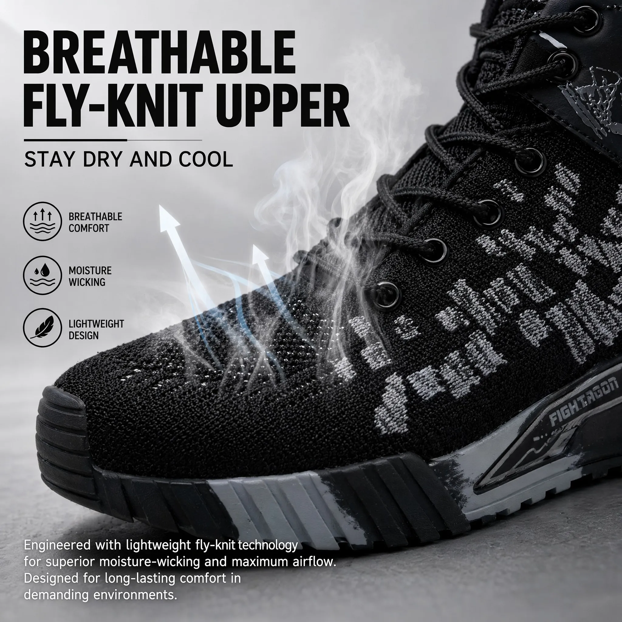 Breathable Camo Men Indestructible Steel Toe Construction Work Boots Anti-smash Stab-resistant Safety Shoes Biker Botas Para Hombre