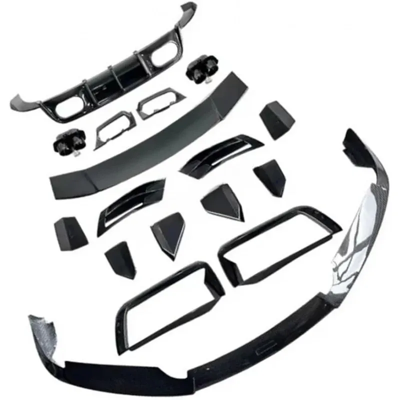 For Porsche  Car Parts Bra-Bus Style Dry Carbon Fiber Front Lip Rear Diffuser Side Skirts Body Kit Compatible with 911 9