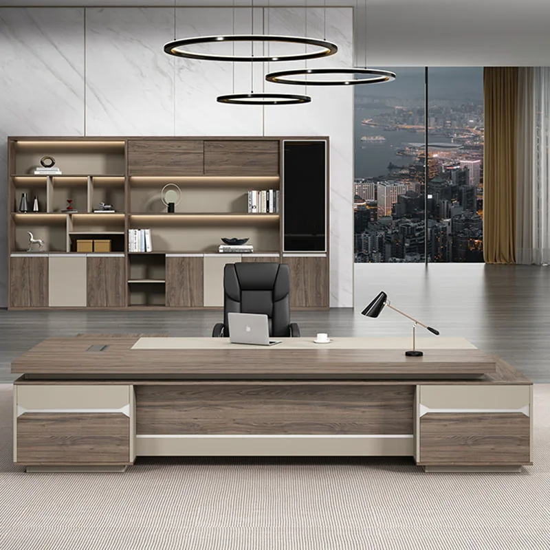 Luxury L Shaped Office Desk Standing Shelf Reception Storage Computer Desks European Drawers Escritorios De Ordenador Furniture