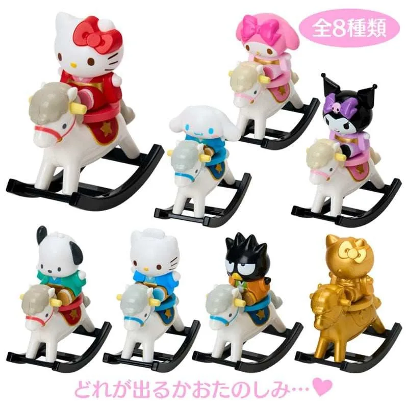 

Japanese Sanrio Horse Year Rocking Horse Kitty Melody Cinnamoroll Doll Box Ornament Desktop Decoration Figures Model Toys Gift