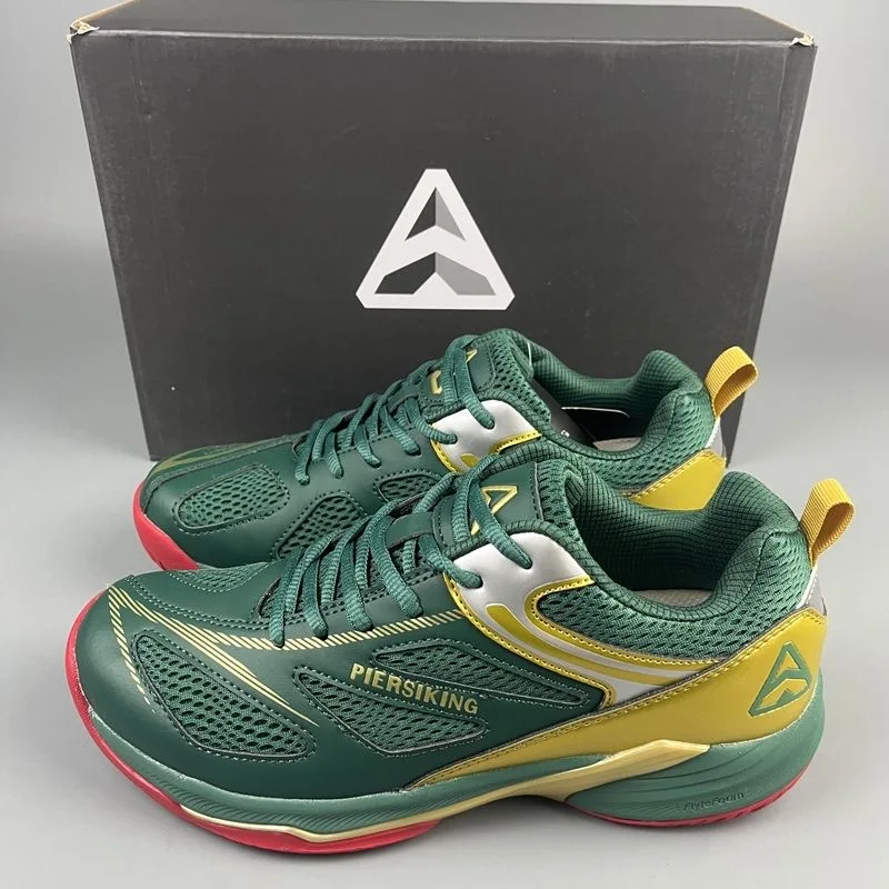 

Professional Badminton Shoes Mens Green Indoor Court Shoes Men Summer Breathable Table Tennis Shoes Man Hard-Wearing Gym Shoe