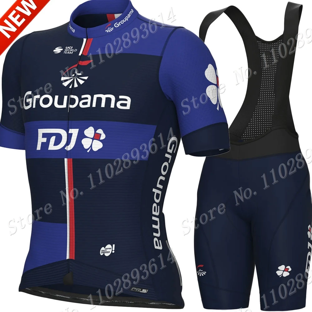 2024 France FDJ Team Cycling Jersey Set Mens Summer Bicycle Clothing Road Bike Shirts Suit Bicycle Bib Shorts MTB Ropa Maillot