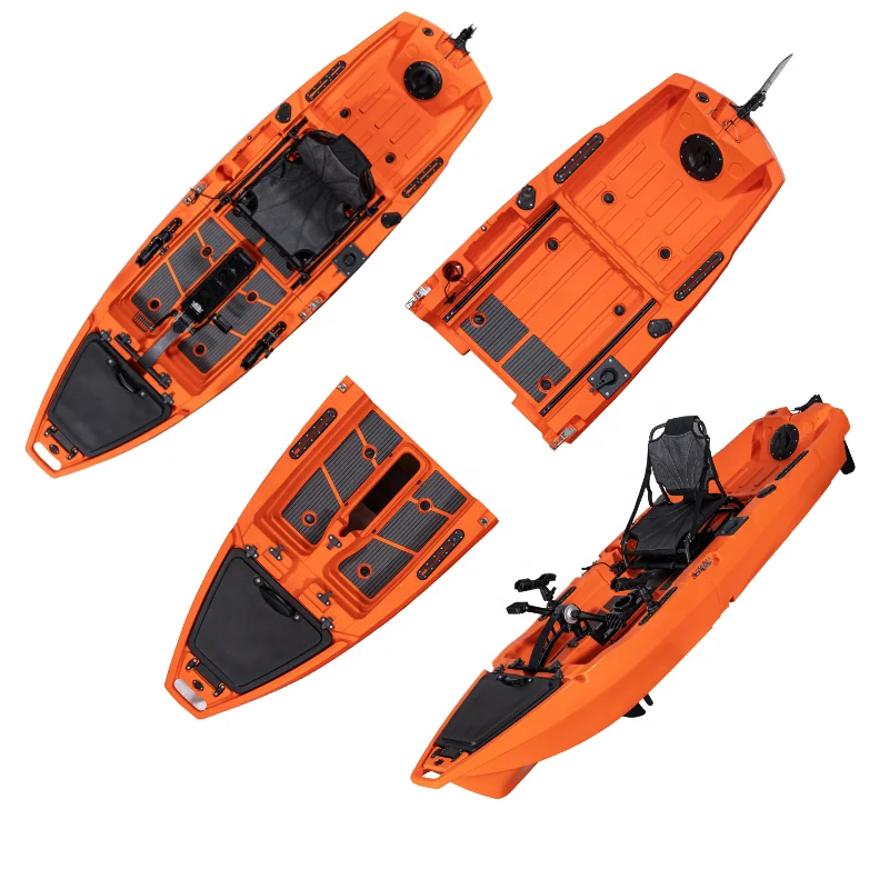 

2025 New Design Modular Detachable Pedal Kayak Sit-On-Top HDPE Durable Fishing Kayak With Motor on Front or Middle or Rear
